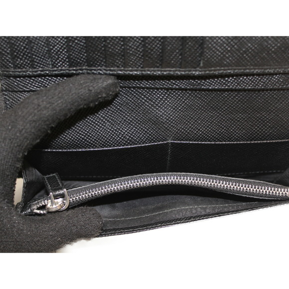 Prada Bi-fold Long Wallet Leather Black - Picture 8 of 11